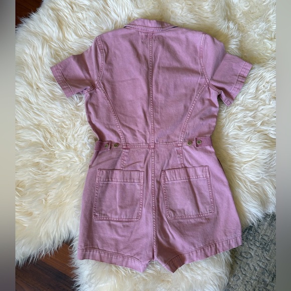 Madewell- Pink Short boiler suit jumpsuit - Picture 6 of 7